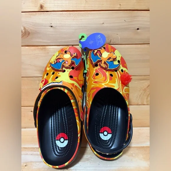 NEW Pokemon Charizard Classic Clog Crocs with Jobblitz Men's 8 / Women's 10 - Picture 1 of 6